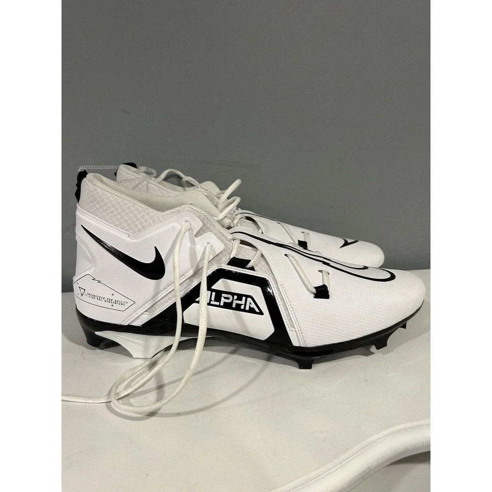 Nike Alpha Menace Pro 3 Football Cleats Men's Size 18 White Black CT6649-100‎